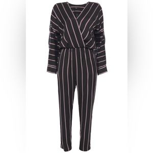 NWOT $415 Maje Pandomi Woven Striped Jumpsuit Sz M.